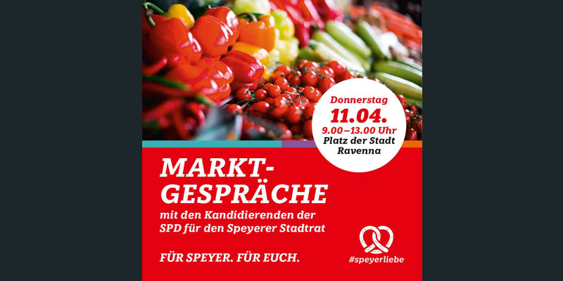 Sharepic Marktgespräch - Kampagne für SPD Speyer Kommunalwahl 2024