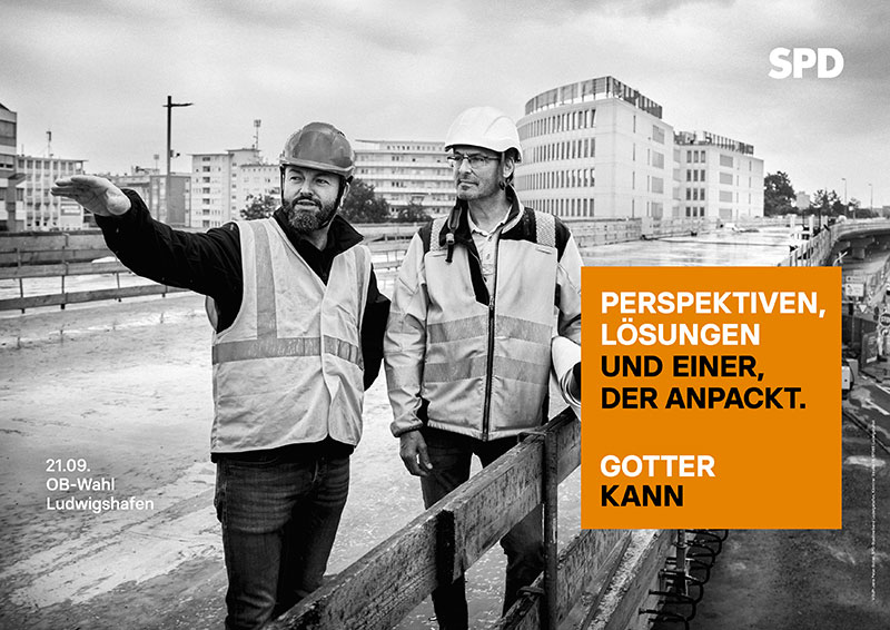 Bildmaterial zur Kampagne für Jens Peter Gotter zur OB-Wahl in Ludwigshafen 2025
